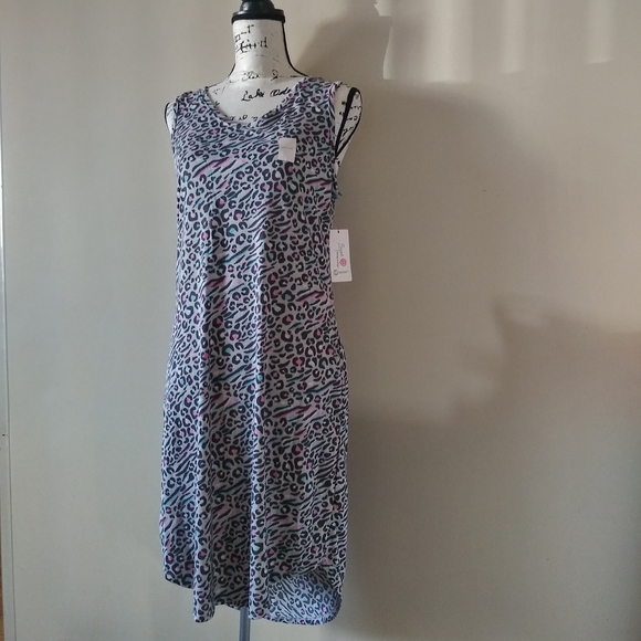 Colorful Animal Print Sleep Chemise Sleeveless Tank Gown - Picture 2 of 8